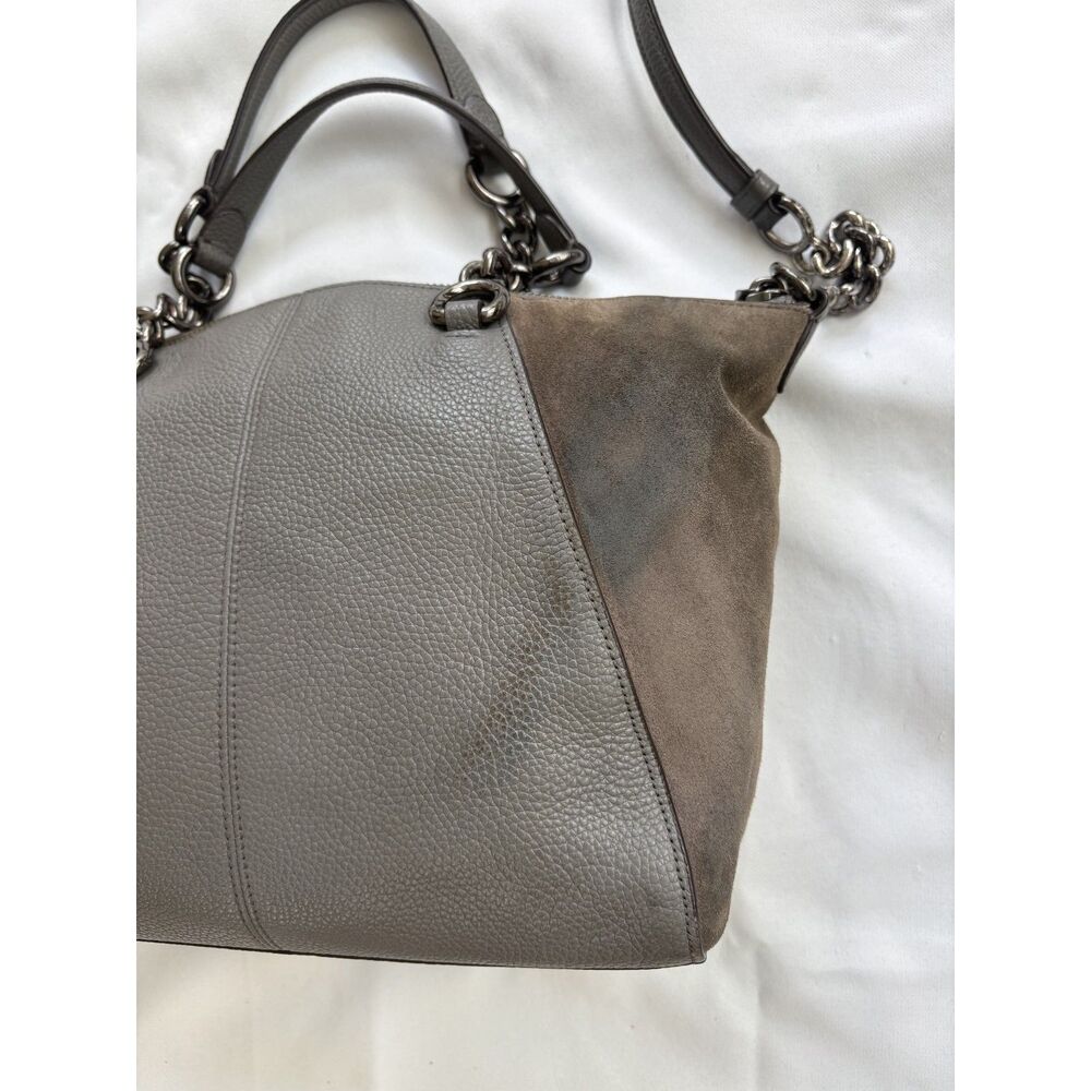 Coach Pebbled Leather & Suede Chain Strap Shoulder or Crossbody Bag - Picture 5 of 14